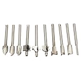 SODIAL 10PCS 1/8インチミニ シャンクHSSチタンルータービット ロータリー工具セット