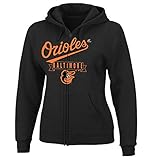 レディースプラスマジェスティックMLB Fleece Zip Up Hoodie (プラス4 x、Baltimore Orioles )