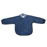 Mum2Mum (マムトゥーマム) 長袖付ワンダービブ エプロン ネイビー 18ヶ月～3歳頃 キッズ スタイ よだれかけ [並行輸入品]