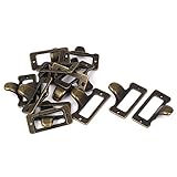 uxcell プルハンドル ラベルフレーム 金属 郵便局 タグホルダー 金属製 ブロンズトーン