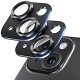 Uneawit カメラフィルム カメラ保護iPhone 14 Plus/14用 2枚セット レンズカバー カメラカバー レンズ保護カバー カメラ保護フィルム 宇宙航空材料 強化ガラス 超高硬度9Hガラス 5層設計 360°保護 3眼レンズ保護 超高透過率 黒縁取り 露出オーバー防止 防塵 キズ防止 ブラック