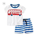 男の子夏服セット　コットン製　ベビー 服　子供半袖Tシャツ*1　半ズボン*1　夏服　ベビー 服　綿　子供服　子供の日　誕生日　プレゼント-青100