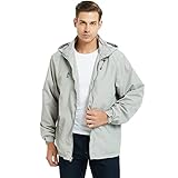[SUNDAY ROSE] ウィンドブレーカー メンズ 大きいサイズ ブルゾン メンズ 春 薄手 ジャンパー フード付き メンズ レインコート 男性用 通勤 梅雨 軽量 L グレー