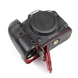 SIUTATDSH カメラケース 銀付牛革 適用 Canon キヤノン EOS R5 R6 R6II ケース ライナーケース カメラホルダー、耐震・耐衝撃・便携·三脚設置でき、電池交換でき。 (ブラック)