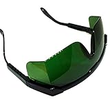 wodwing プラスチックゴーグル ゴーグル レーザー保護メガネIPL メガネレーザーペアIPLメガネ、グリーン プラスチックフレーム 0度