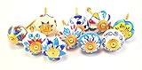 10のセットブルー&ホワイト花柄セラミック食器棚キャビネットノブ引き出しPulls Small 1.5 "直径