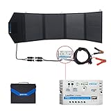 ACOPOWER 12V 50W 折り畳み式 ソーラーチャージャー ソーラーパネル 太陽光パネル ソーラー充電器 省エネ 光熱費削減 チャージャーコントローラ付き(5A 12V+USB)