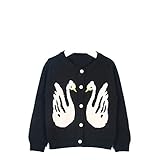 Kayiyasu カイヤス キッズ カーディガン 子ども セーター ニット カットソー スウェット トレーナー 前開き 021-xcfz-16065(5Y（120cm） ブラック )