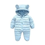 Sanke ベビー ダウンロンパース キッズ フリース ジャンプスーツ ウンコート 防寒 保温 カバーオール 赤ちゃん 可愛い 爬行服 フード付き 手袋付き アウターウェア 幼児用 80CM 90CM