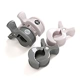 LAT LEE AND TOWN ベビーカー クリップ Pram Stroller Pegs Clips 4 Pack 大きく開くベビーカークリップ4個セット 多機能 (グレーとホワイト)