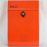 ポスト 郵便ポスト 郵便受け メールボックス壁掛けオレンジ色 プレミアムステンレスポストｐm134