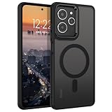 DOMAVER Xiaomi Redmi 12 5G ケース Magsafe対応 Xiaomi Redmi 12 5G/4G ケース 半透明 Redmi 12 5G カバー 傷に強い背面 Redmi 12 5G カバー背面 滑り止め 黄ばみなし ストラップホール付き 画面レンズ保護 ​シェル 指紋防止 耐衝撃 Redmi 12 5G 專用スマホ ケース カバー 6.79インチ ブラック