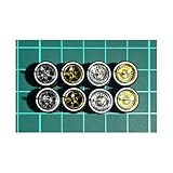 1/64 カスタム ホイール 4台分 シルバーメッキ＆ゴールドメッキ ホワイトレター AH0128 約10.8ミリ ミニカー等 [並行輸入品]