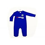 チェルシー フットボールクラブ Chelsea FC オフィシャル商品 赤ちゃん・ベビー用 長袖 ボディースーツ ロンパース (0-3ヶ月) (ブルー)