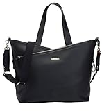 Storksak Lucinda Tote Diaper Bag - Smooth Black Leather [並行輸入品]