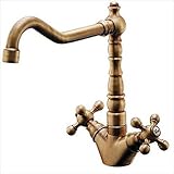 カクダイ　水栓金具　ＡＮＴＩＲＡ　2ハンドル混合栓（オールドブラス）　　150-431