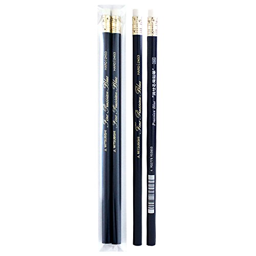 三菱鉛筆 消せる青鉛筆 丸軸 2本/マジック風/ハート/印刷/白色/K2453