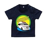 BabyChips 救急車(名入れ半袖ベビーTシャツ) 90 ネイビー