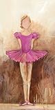 Oopsy Daisy Belle of The Ballet Pink Stretched Canvas Wall Art by Kristina Bass Bailey, 18 by 36-Inc