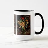 Zazzle van gogh vase with ZinniasとゼラニウムFineアート旅行マグ 15 oz, Combo Mug ブラック 19ae7553-7d0c-13c9-d59a-d23