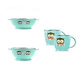 エジソン子供ボウルセット 2pack (Small,Large) Blue ・エジソン子供カップ 2pack(1hand) [並行輸入品]