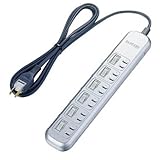 ELECOM 独立スイッチ付雷ガードタップ 2P6口 2.5m シルバー T-F6625SV
