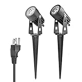 Lemonbest 2 pcs Bright Outdoor Landscape LED Lighting Mini Lawn Light Lamps with 110V AC Power Plug 