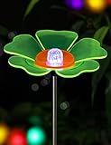 Bright Zeal Fluorescent Color Changing LED Solar Garden Stake Light Flower Shape (7" in Diameter, 3.