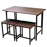 折りたたみデスク&amp;チェア 3点セット 【FLAP &amp; GRAIN】折りたたみ おしゃれ おすすめ 鉄脚 スツール 幅100cm たためるテーブル デスク 木製 ウォールナット（ダークブラウン）