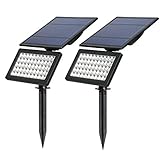 T-SUN 50LEDソーラーライト ガーデンライト スポットライト 省エネ 屋外照明 暗くなると自動点灯 ソーラー充電式 防雨 玄関先 芝生 庭 ガーデン (50LED2セット)