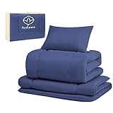 fuwawa 布団セット シングル 4点セット SEK認証 抗菌 防臭 防カビ 洗える ふとんセット 【ボリューム増量 中綿1.6kg 掛布