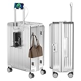 Vivcon 多機能スーツケース 片開き 拡張 ストッパー USBポート スマホホルダー付き