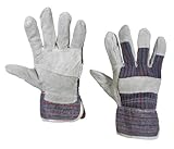 Aviditi GLV1021L Leather Palm with Safety Cuff Gloves, Large, Gray/Blue (Case of 24) by Aviditi