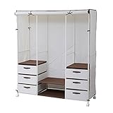 送料無料(沖縄・離島を除く)JK-PLAN　ZFC-0031-IV　引出し・カーテン付ハンガー 1500幅　アイボリー組立式メーカー直送同梱／代引不