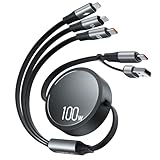 【新登場&100W】3in2 充電ケーブル巻き取りUSB-A + USB-C to USB-C ケーブルPD対応1 00W/5A QC4.0 超急速充電USBケーブル usb type c （100W）マイクロusb（10W）マルチ 3台同時給電 充電コード自由式 全機種対応 3つの異なる充電ポート1.1m