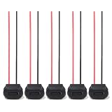 オーディオファン Type-C メス 2ピン USBコネクター 5個入り Type-C 防水 メスソケット 高速充電ジャック 充電ポート USB-C 充電器プラグソケット ブラック 5個