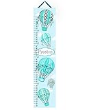 キャンバスGrowth Chart Hot Air Balloon Teal and Gray Girls Travel Adventure寝室赤ちゃん保育園寝室壁アートgc0272