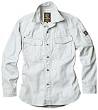 EVEN RIVER US-1106 55 フィッシャーストライプシャツ シルバー オールシーズン用 M