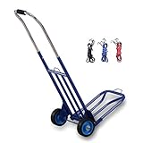 ショッピングカートトロリー折りたたみ式荷重100kg倉庫、農場、工場に適しています14CMゴム製ホイールブルーフレーム