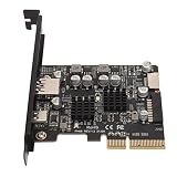 PCIE to USB 3.2 GEN2カード、PCI E X4金メッキピン付きPCIE拡張カード、サポートUSB3.2 GEN2 10Gbps TYPE C、フロントタイプEインターフェイス、デスクトップコンピュータ用