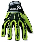 HexArmor 4026-11 Chrome Series Cut 5 Impact Hi-Vis SuperFabric Cut Resistant Gloves with Synthetic L