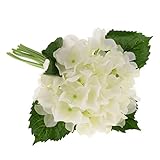 GRALARA結婚式　人工シルク　アジサイ　花束　フラワー　造花　植物　リビングルーム　ベッドサイド　装飾　６色選べる - クリーム