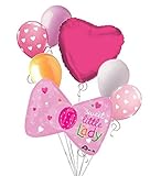 7pc Little Princess Hair Bow Girl Balloon Bouquet Decoration Welcomeベビーシャワー