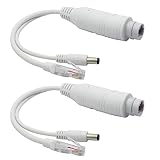 ANVISION 2パックアクティブ48V〜12V防水PoEスプリッターアダプター、IPカメラAP Voip Phoneなど向けのIEEE 802.3af準拠10 / 100Mbps、ホワイト