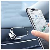 IUIU 車 スマホホルダー マグネット 【シルバー】 8個強力磁石 補助シート付 360°調整 貼るだけ 4-7インチ対応