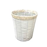 定番バスケット　PEカゴ　8寸丸タイプ　鉢カバー　白　2-2008