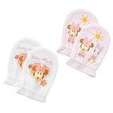 西松屋 2枚組スムースミトン（ベビーミッキー/ベビーミニー） 【新生児50-60cm】　ピンク