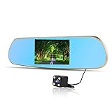 Accfly? Dual Lens Car Dvr Rearview Mirror Camera Dash Cam G-Sensor HD 1080P 5 Inch 140 Degree Wide A