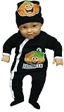 Baby First Halloween Footie andバンダナwith Pumpkin Smiling Face by tenteeto カラー: ブラック
