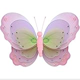 Bugs-n-Blooms ハンギング式バタフライデコレーション 多層ナイロンメッシュ仕様 女の子の寝室用デコレーション 託児所 自宅 プレイルーム ウェディング 壁掛け&天井からの吊り下げ  Med